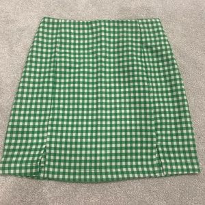 Love On A Hangar checkered mini skirt with front splits